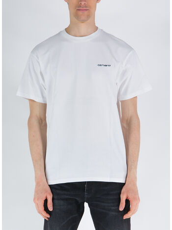 T-SHIRT SCRIPT EMBROIDERY, 00AXX WHITE/BLACK, small