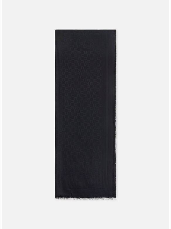 SCIARPA CON PATTERN LOGO, 110 NERO, medium