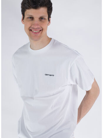 T-SHIRT SCRIPT EMBROIDERY, 00AXX WHITE/BLACK, small