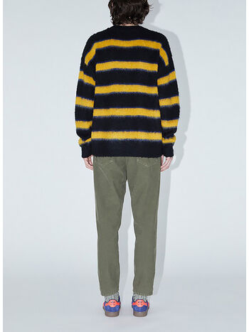 MAGLIONE CREW OVER STRIPE, BC03 NERO/BLUETTE/GIALLO, small