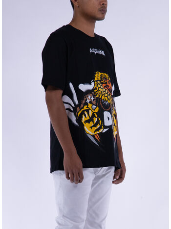T-SHIRT CON STAMPA SUL DAVANTI, NERO, small
