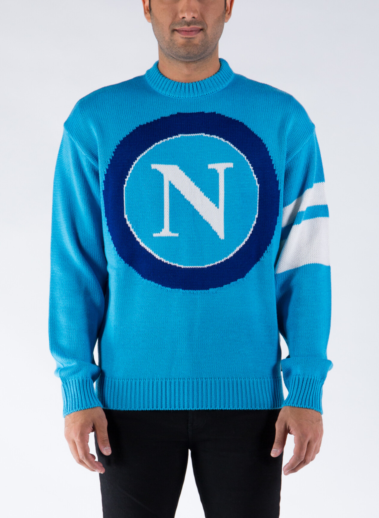 GCDS MAGLIONE NAPOLI SSC KNITTED Azzurro Uomo | Selecteur