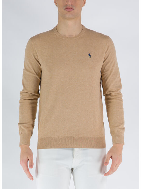 MAGLIONE GIROCOLLO, CAMEL MELANGE, medium