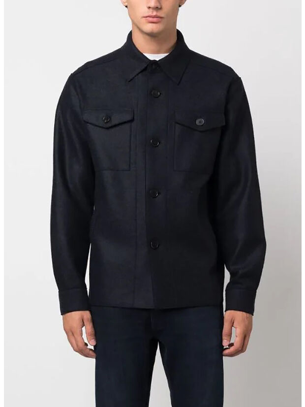 GIACCA CAMICIA PRESSED, 358 NAVY BLUE, large