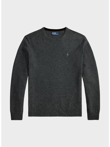MAGLIONE IN LANA MERINO, DARK CHARCOAL HEATHER, small