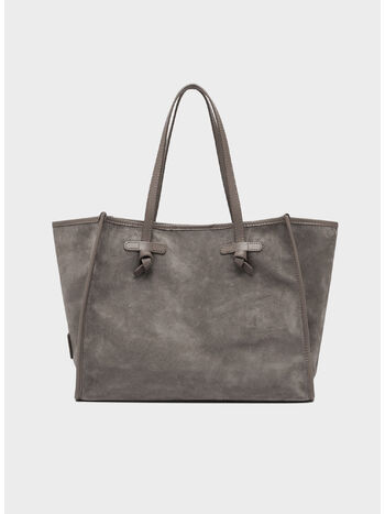 BORSA TOTE IN PELLE, 9210 LIGHT GREY, small