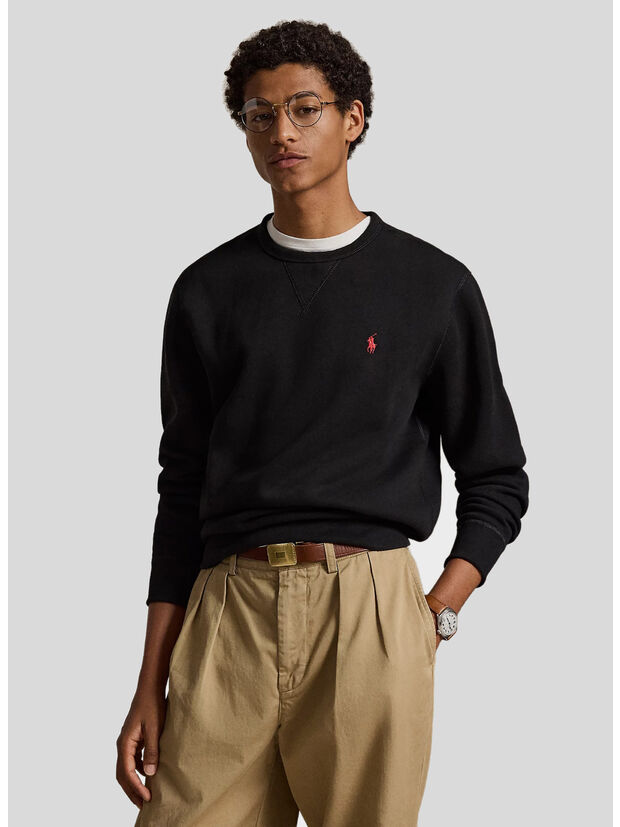 FELPA GIROCOLLO, POLO BLACK, large
