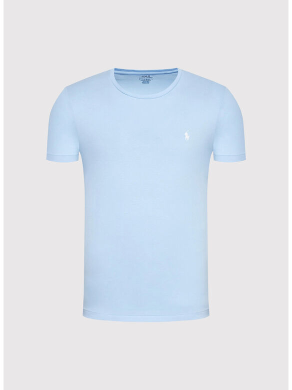 T-SHIRT A MANICA CORTA IN JERSEY DI COTONE, OFFICE BLUE, medium