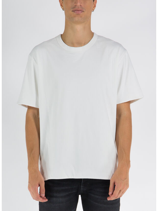 T-SHIRT CON LOGO POSTERIORE, 02 BIANCO, large