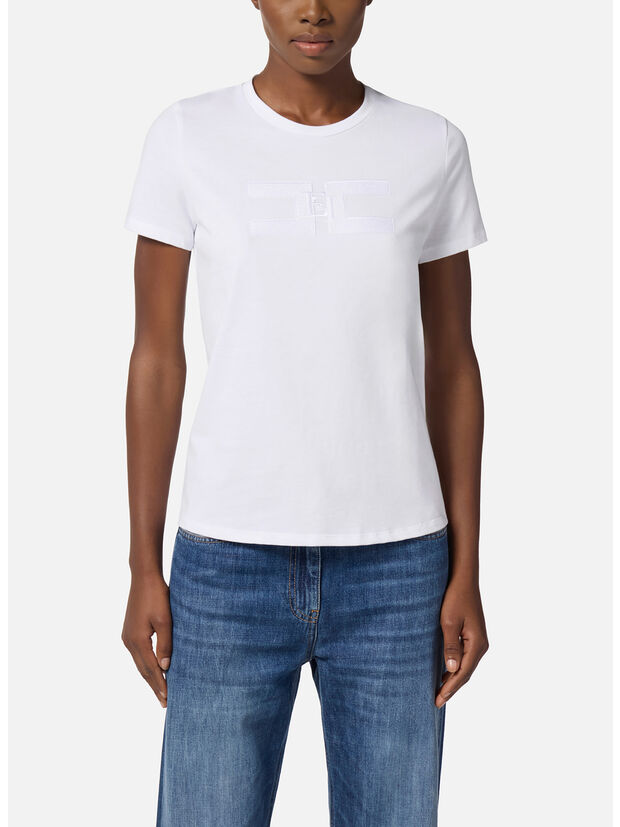 T-SHIRT IN JERSEY DI COTONE, 270 GESSO, large