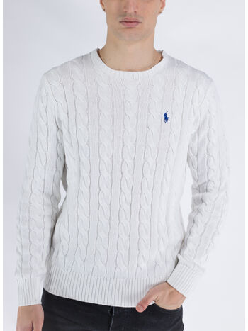 MAGLIONE A TRECCIA, WHITE, small