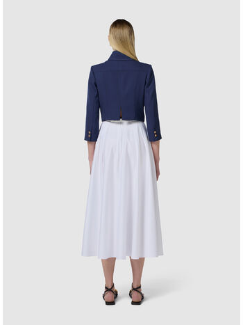 GONNA MIDI SATINATO CON CINTURA, 100 BIANCO, small
