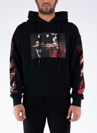 FELPA CARAVAGGIO OVER HOODIE, 1025BLACKRED, small