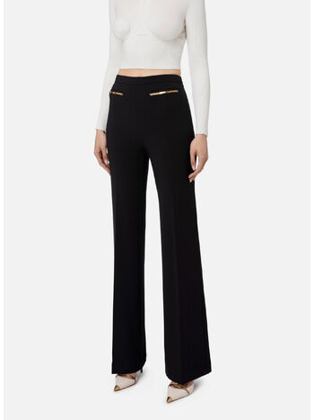 PANTALONE CON MORSETTI, 110 NERO, small