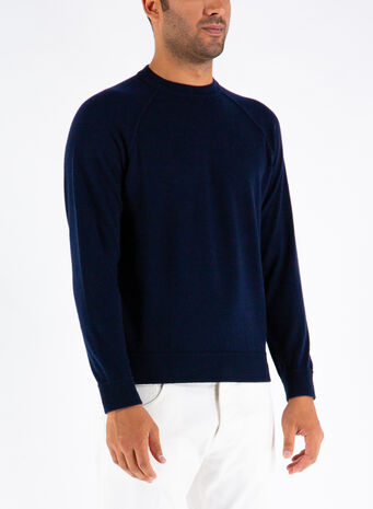 MAGLIONE GIROCOLLO, 890NAVY, small