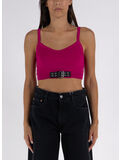 CROP TOP IN MAGLIA STRETCH BIKER BUCKLES, A0244, thumb
