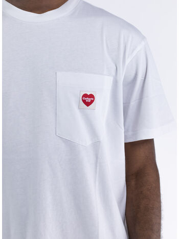 T-SHIRT S/S POCKET HEART, 02XX WHITE, small