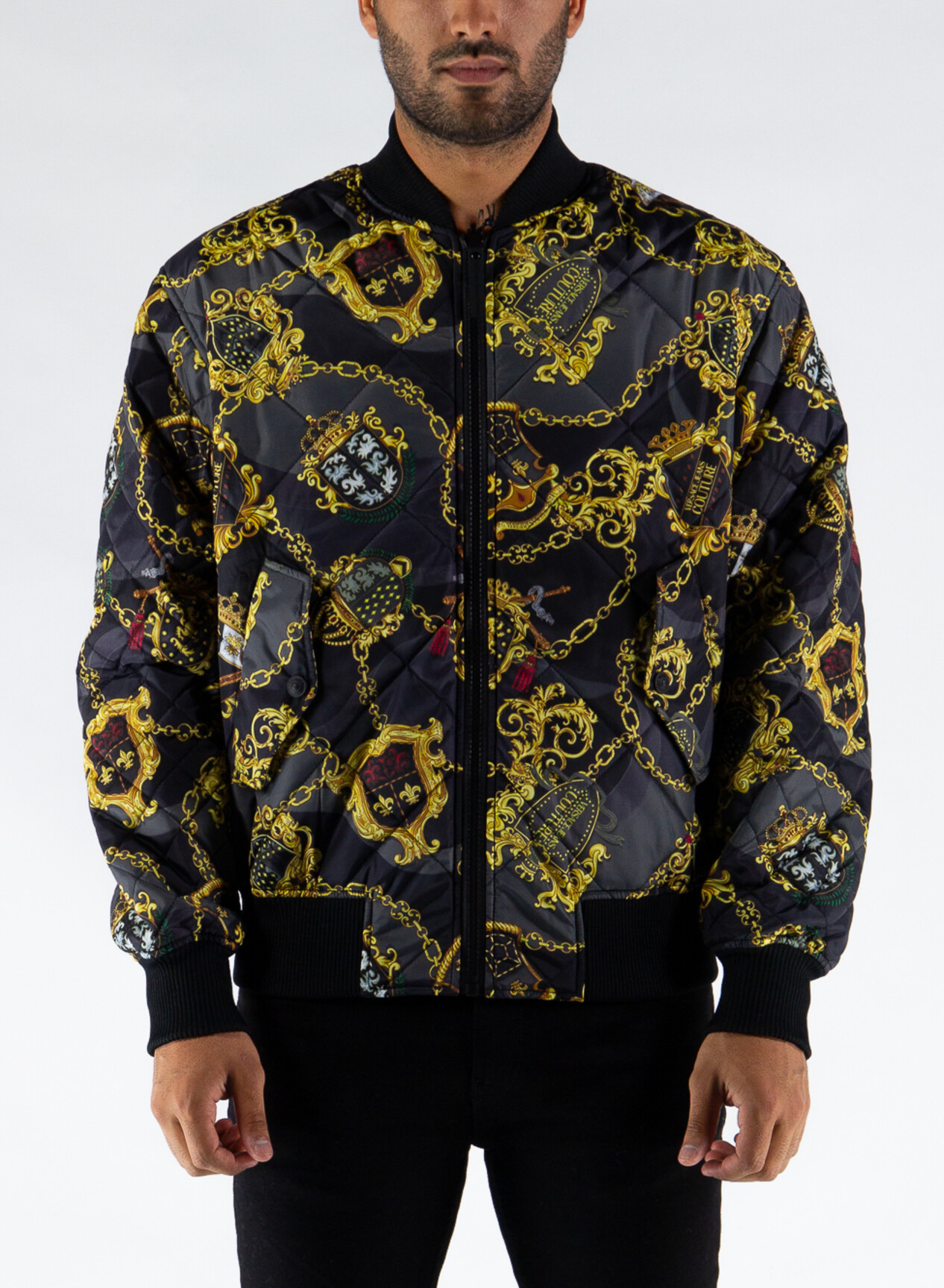 VERSACE JEANS COUTURE GIUBBOTTO BOMBER DOUBLE FACE Multicolor, Nero Uomo |  Selecteur