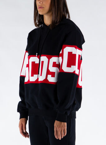 FELPA BAND LOGO HOODIE, BLACK, small
