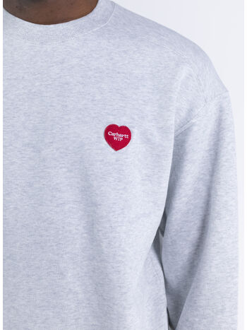 FELPA HEART PATCH SWEAT, 482XX ASH HEATHER, small