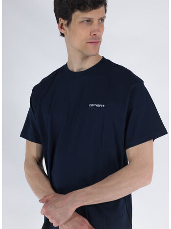 T-SHIRT SCRIPT EMBROIDERY, 1FNXX ATOM BLUE/WHITE, small