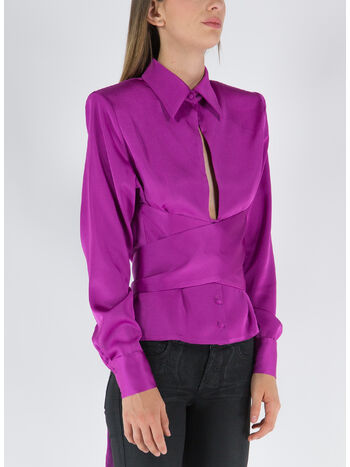 CAMICIA THE GIA MIDI, PLUM, small