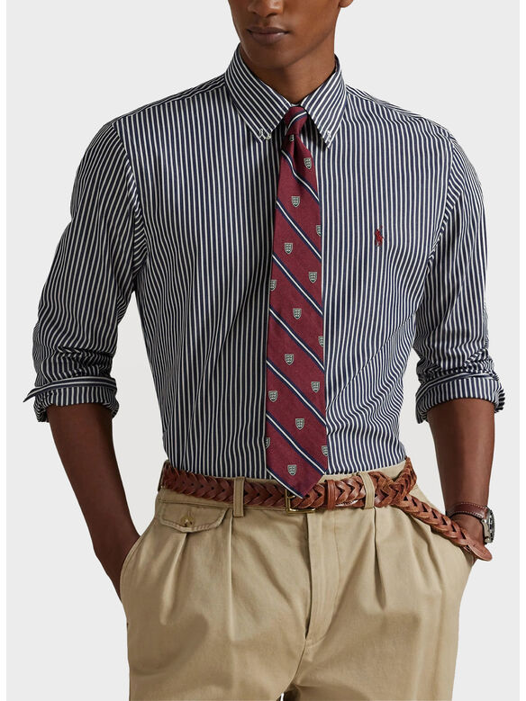CAMICIA POPELINE A RIGHE, 6779J NEWPORT NAVY WHITE, medium