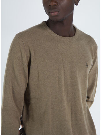MAGLIONE GIROCOLLO, HONEY BROWN HEATHER, small