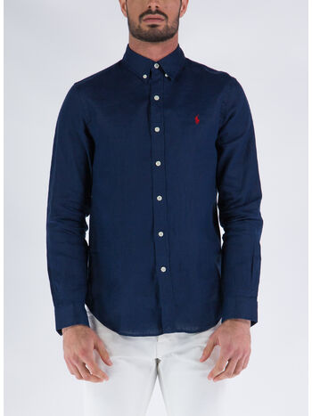 CAMICIA IN LINO, NEWPORT NAVY, small