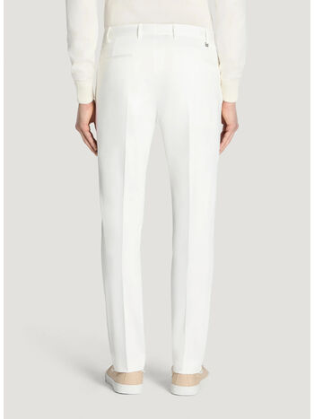 PANTALONE CHINO DIECI CON PINCES, 0010 BIANCO, small