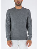 MAGLIONE GIROCOLLO, FAWN GREY HEATHER, thumb