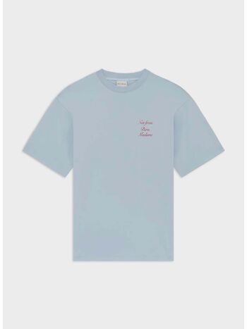 T-SHIRT SLOGAN CALLIGRAPHY, LIGHT BLUE, small