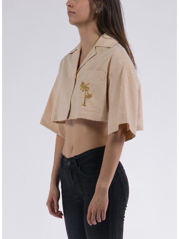 CAMICIA CROPPED BOWLING SHIRT S/S, 1876 YELLOW GOLD, small