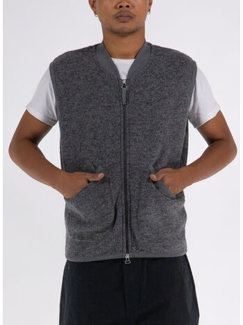 GILET ZIP WAISTCOAT, GREY MARL, small