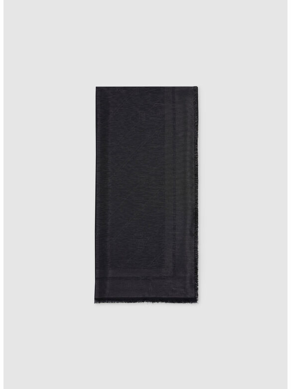 PASHMINA IN JACQUARD LUREX CON LOGO, 110 NERO, medium