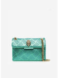 BORSA A SPALLA FABRIC MINI KENSINGTON, GREEN, thumb