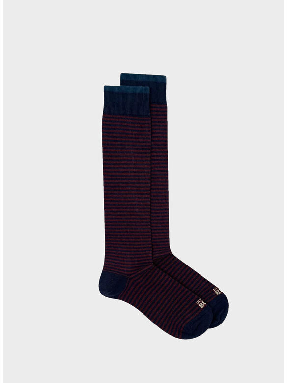 CALZA STRIPE CLASSIC UNISEX, 0197 BLU / MARRONE, medium