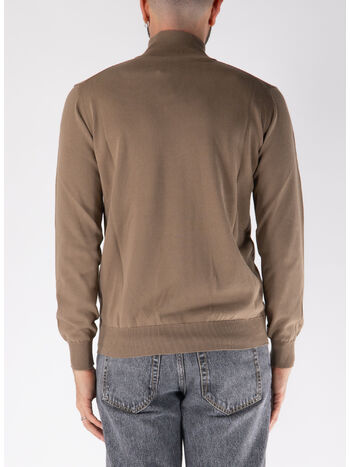 MAGLIONE FULL ZIP A COLLO ALTO, 190 CANAPA, small