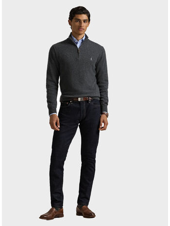 MAGLIONE 1/2 ZIP, DARK CHARCOAL HEATHER, small