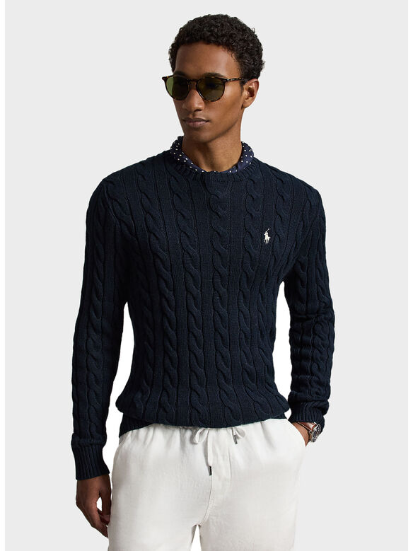 MAGLIONE GIROCOLLO, HUNTER NAVY W/ C8135 PP, medium