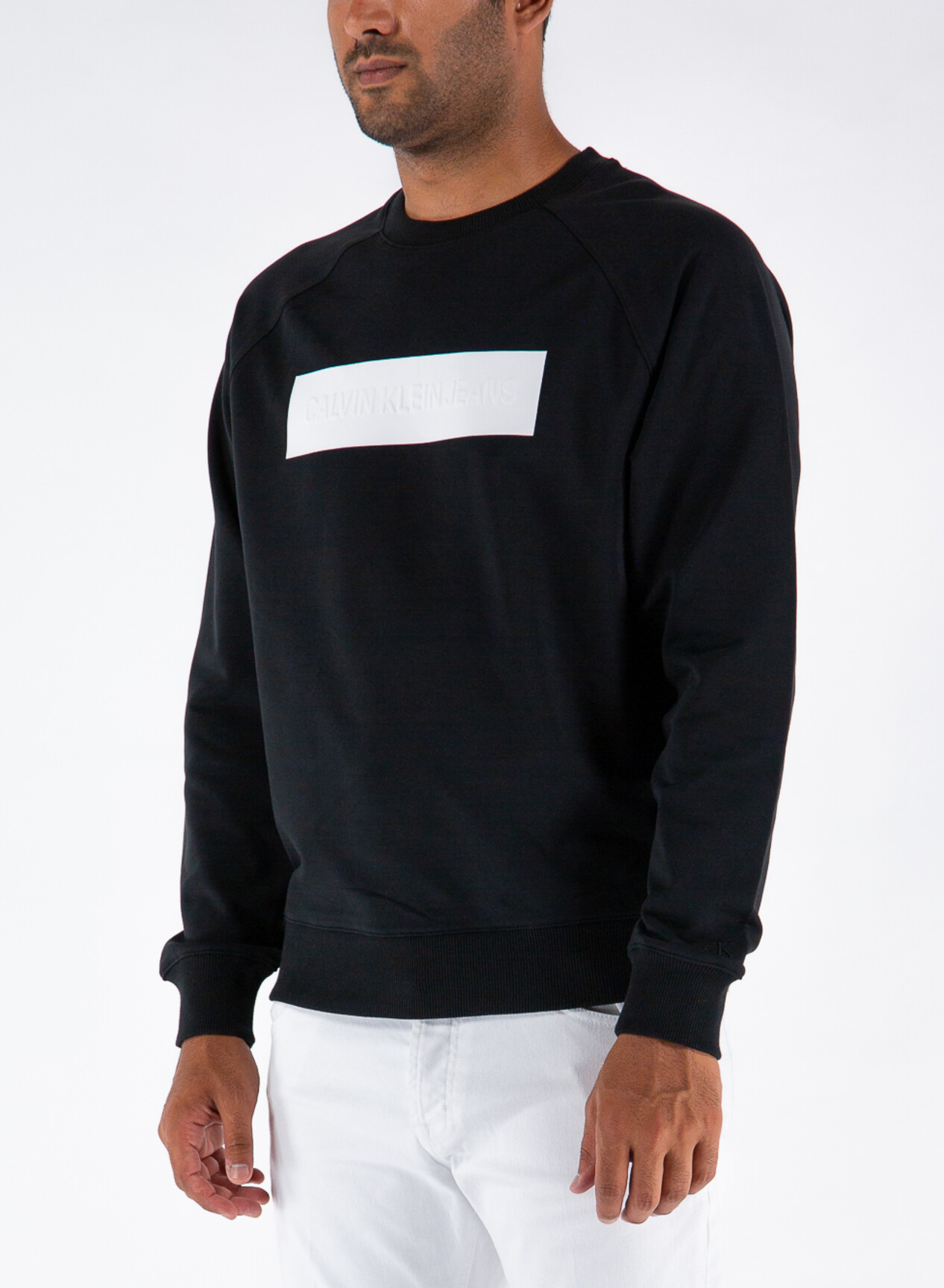 CALVIN KLEIN FELPA CON LOGO IN RILIEVO Black | Selecteur