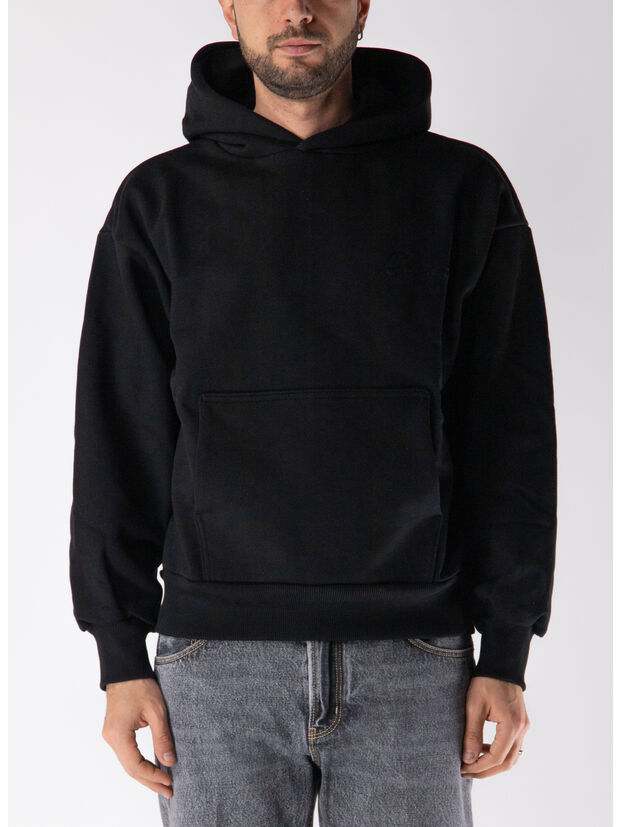 FELPA HOODIE CLASSIC EMBROIDERY LOGO BOXY, CHB BLACK CLASSIC, large