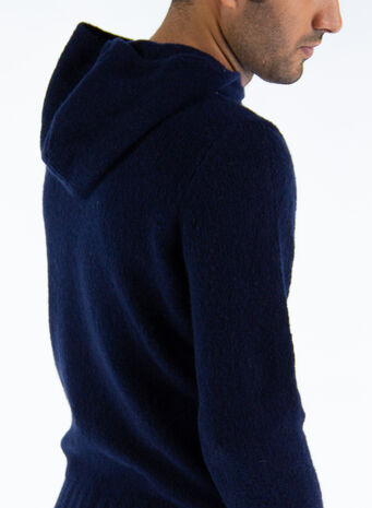 MAGLIONE CON CAPPUCCIO, 880NAVY, small