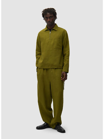 PULLOVER LINEN QUARTER ZIP, 300 GREEN, small