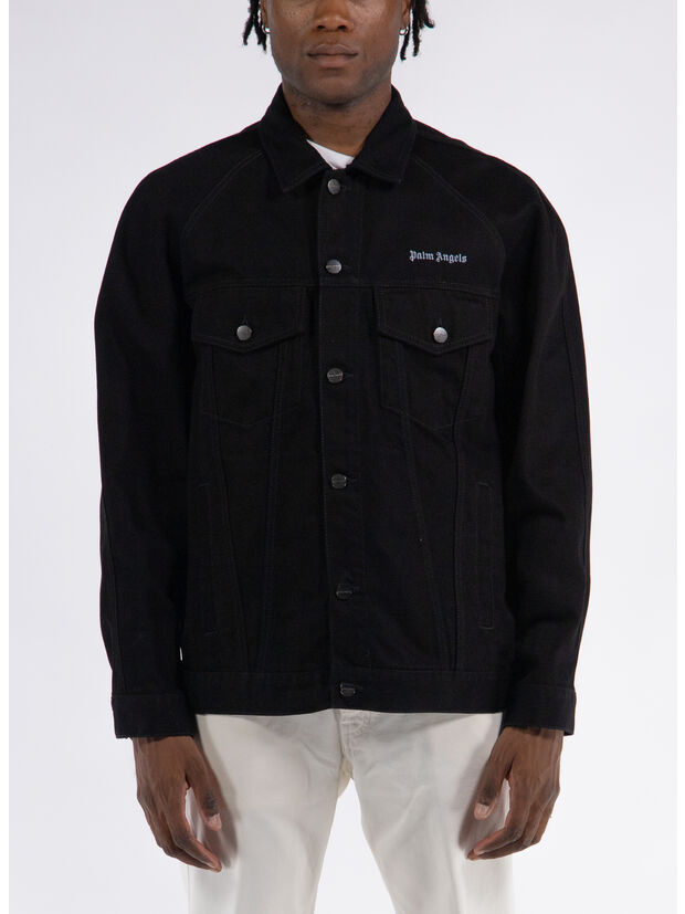 GIACCA DENIM LOGO, 1001 BLACK WHITE, large