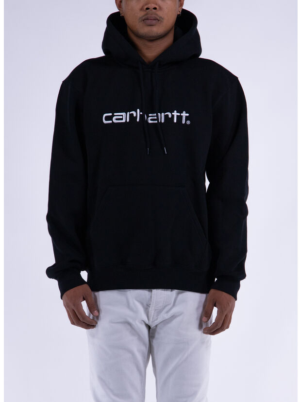 FELPA HOODED, 0D2XX BLACK/WHITE, large
