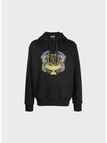 FELPA CON CAPPUCCIO V-EMBLEM GARDEN, , small