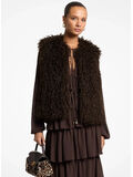 GIUBBOTTO CURLY LONG FAUX SHEARLING, 201 CHOCOLATE, thumb