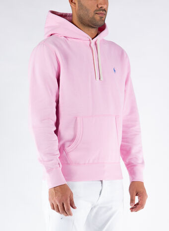 FELPA CON CAPPUCCIO FLEECE, CARMELPINK, small