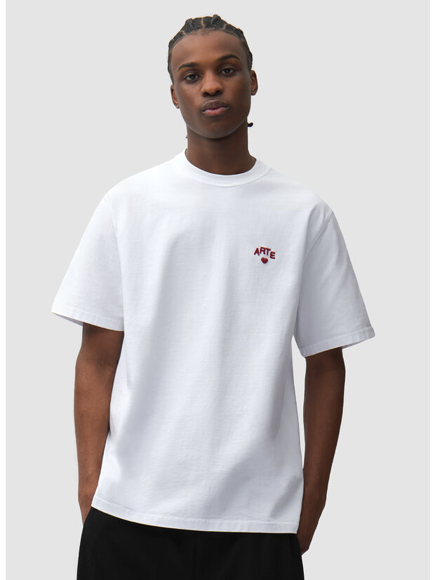 T-SHIRT HEART, 100 WHITE, large